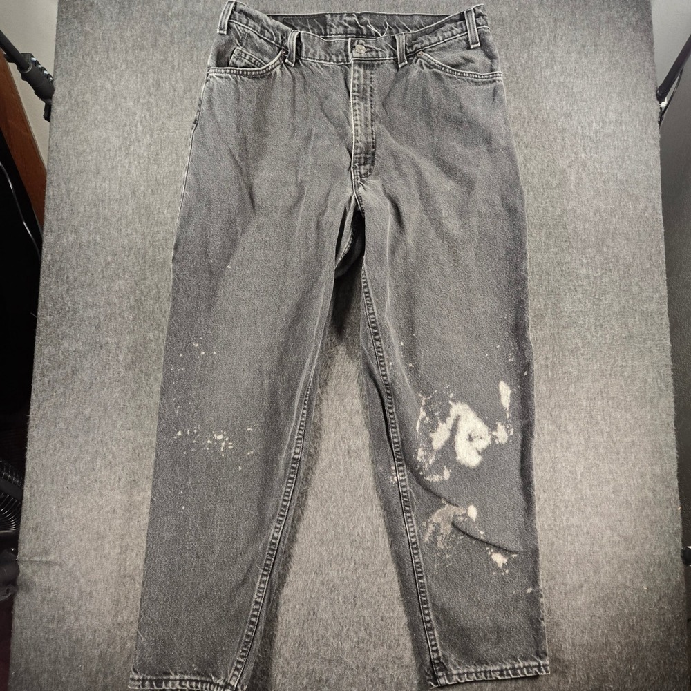 Vintage Levi's 560 Jeans Mens 34x29 Black Orange Tab Distressed Tapered